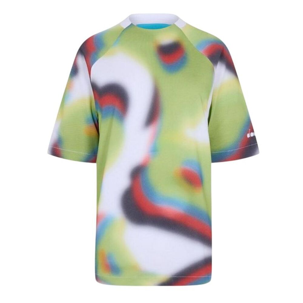 Diadora Womens/Ladies Abstract Crew Neck / Green/Multicolored